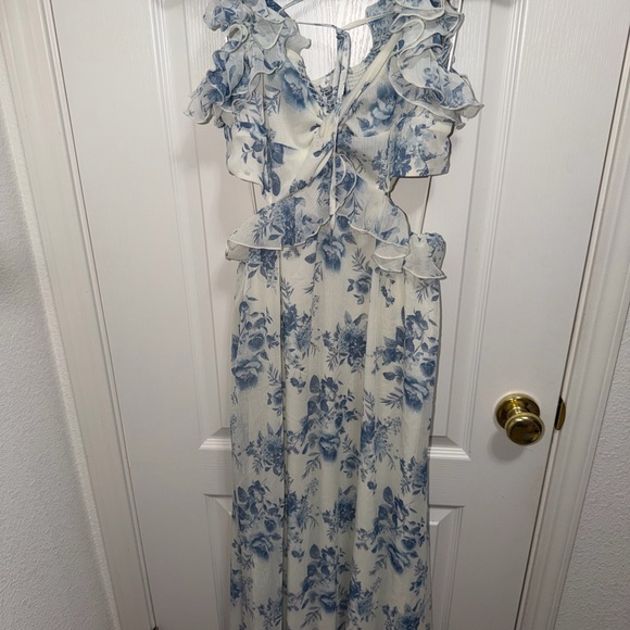 Blu Pepper Blue and White Smocked Dress - Picture 4 of 6